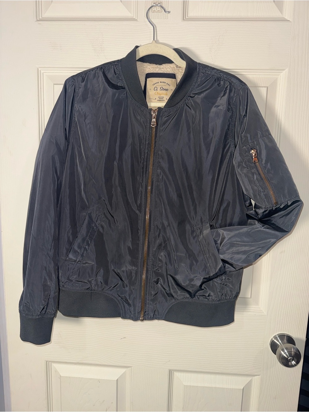 Come Sono Sherpa Bomber Jacket - Gray